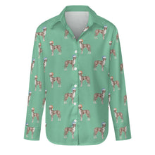 Load image into Gallery viewer, Watercolor Merle Great Dane Christmas Women&#39;s Shirt-Apparel-Apparel, Dog Mom Gifts, Great Dane, Shirt-Mint Green-S-29