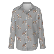 Load image into Gallery viewer, Watercolor Merle Great Dane Christmas Women&#39;s Shirt-Apparel-Apparel, Dog Mom Gifts, Great Dane, Shirt-Parisian Gray-S-35