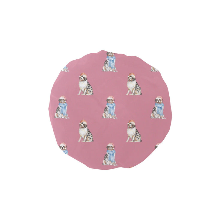 Watercolor Merriment Australian Shepherds Christmas-PaleVioletRed-ONE SIZE-5
