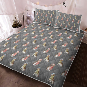 Watercolor Merriment Beagles Christmas Quilted Bedding Set-Bedding-Beagle, Bedding, Blankets, Christmas, Home Decor-13