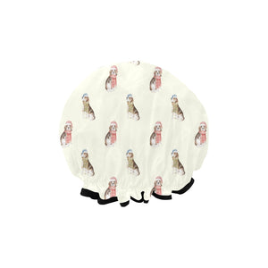 Watercolor Merriment Beagles Christmas Reusable Shower Caps Reusable Shower Caps-Accessories-Accessories, Beagle, Christmas, Dog Mom Gifts-9