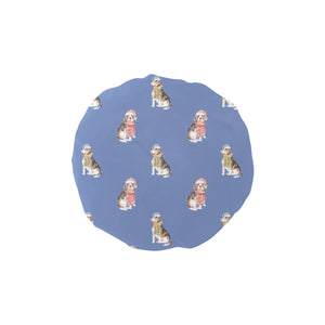 Watercolor Merriment Beagles Christmas Reusable Shower Caps Reusable Shower Caps-Accessories-Accessories, Beagle, Christmas, Dog Mom Gifts-Slate Blue-ONE SIZE-12
