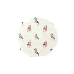 Watercolor Merriment Beagles Christmas Reusable Shower Caps Reusable Shower Caps-Accessories-Accessories, Beagle, Christmas, Dog Mom Gifts-Ivory White-ONE SIZE-8
