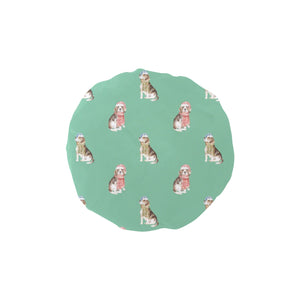 Watercolor Merriment Beagles Christmas Reusable Shower Caps Reusable Shower Caps-Accessories-Accessories, Beagle, Christmas, Dog Mom Gifts-Mint Green-ONE SIZE-14