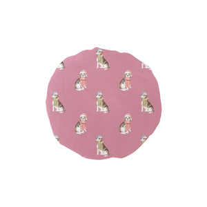 Watercolor Merriment Beagles Christmas Reusable Shower Caps Reusable Shower Caps-Accessories-Accessories, Beagle, Christmas, Dog Mom Gifts-Dusty Pink-ONE SIZE-10