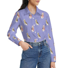 Load image into Gallery viewer, Watercolor Merriment Beagles Christmas Women&#39;s Shirt-Apparel--37