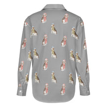 Load image into Gallery viewer, Watercolor Merriment Beagles Christmas Women&#39;s Shirt-Apparel--39