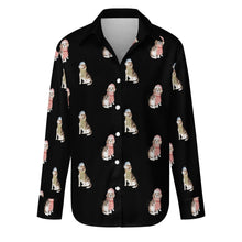 Load image into Gallery viewer, Watercolor Merriment Beagles Christmas Women&#39;s Shirt-Apparel-S-Black-41