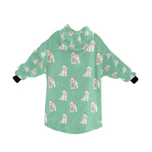 Load image into Gallery viewer, Watercolor Merriment Bichon Frises Christmas Blanket Hoodie-Blanket-Apparel, Bichon Frise, Blanket Hoodie, Blankets, Christmas, Dog Mom Gifts-22