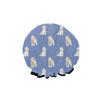 Watercolor Merriment Bichon Frises Christmas Reusable Shower Caps-Accessories-Accessories, Bichon Frise, Christmas, Dog Mom Gifts-13