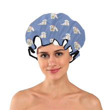 Load image into Gallery viewer, Watercolor Merriment Bichon Frises Christmas Reusable Shower Caps-Accessories-Accessories, Bichon Frise, Christmas, Dog Mom Gifts-1