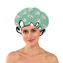 Load image into Gallery viewer, Watercolor Merriment Bichon Frises Christmas Reusable Shower Caps-Accessories-Accessories, Bichon Frise, Christmas, Dog Mom Gifts-4