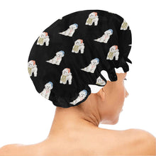 Load image into Gallery viewer, Watercolor Merriment Bichon Frises Christmas Reusable Shower Caps-Accessories-Accessories, Bichon Frise, Christmas, Dog Mom Gifts-20