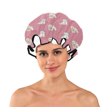 Load image into Gallery viewer, Watercolor Merriment Bichon Frises Christmas Reusable Shower Caps-Accessories-Accessories, Bichon Frise, Christmas, Dog Mom Gifts-3