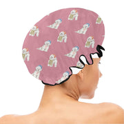 Watercolor Merriment Bichon Frises Christmas Reusable Shower Caps-Accessories-Accessories, Bichon Frise, Christmas, Dog Mom Gifts-18