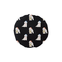 Load image into Gallery viewer, Watercolor Merriment Bichon Frises Christmas Reusable Shower Caps-Accessories-Accessories, Bichon Frise, Christmas, Dog Mom Gifts-Midnight Black-ONE SIZE-6