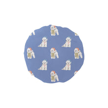 Load image into Gallery viewer, Watercolor Merriment Bichon Frises Christmas Reusable Shower Caps-Accessories-Accessories, Bichon Frise, Christmas, Dog Mom Gifts-Slate Blue-ONE SIZE-12