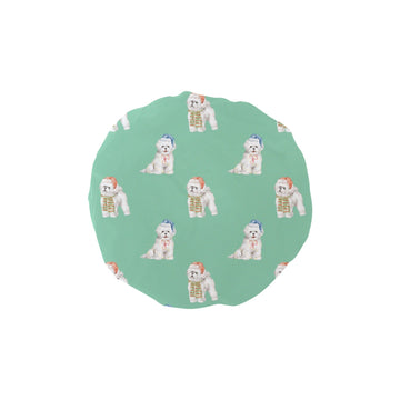 Watercolor Merriment Bichon Frises Christmas Reusable Shower Caps-Accessories-Accessories, Bichon Frise, Christmas, Dog Mom Gifts-Mint Green-ONE SIZE-14