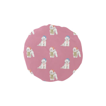 Watercolor Merriment Bichon Frises Christmas Reusable Shower Caps-Accessories-Accessories, Bichon Frise, Christmas, Dog Mom Gifts-Dusty Pink-ONE SIZE-10