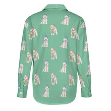 Load image into Gallery viewer, Watercolor Merriment Bichon Frises Christmas Women&#39;s Shirt-Apparel--29