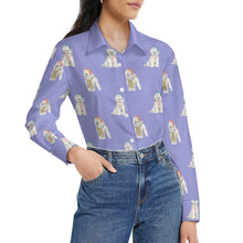 Load image into Gallery viewer, Watercolor Merriment Bichon Frises Christmas Women&#39;s Shirt-Apparel--33