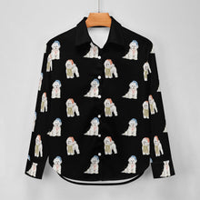 Load image into Gallery viewer, Watercolor Merriment Bichon Frises Christmas Women&#39;s Shirt-Apparel--46