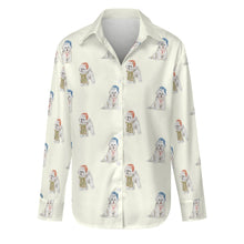 Load image into Gallery viewer, Watercolor Merriment Bichon Frises Christmas Women&#39;s Shirt-Apparel-S-Ivory5-1