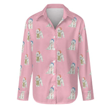 Load image into Gallery viewer, Watercolor Merriment Bichon Frises Christmas Women&#39;s Shirt-Apparel-S-Pink-6