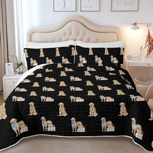 Load image into Gallery viewer, Watercolor Merriment French Mastiff Christmas Quilted Bedding Set-Bedding-Bedding,Blankets,Christmas,Home Decor-5