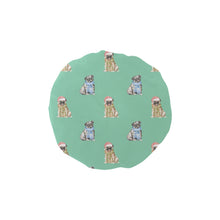 Load image into Gallery viewer, Watercolor Merriment Pugs Christmas Elastic Reusable Shower Caps-Accessories-Accessories, Christmas, Dog Mom Gifts, Pug-Mint Green-ONE SIZE-13