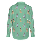 Watercolor Merriment Pugs Christmas Women's Shirt-Apparel-Apparel, Dog Mom Gifts, Pug, Shirt-28