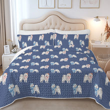 Load image into Gallery viewer, Watercolor Merriment Samoyed Christmas Quilted Bedding Set-Bedding-Bedding,Blankets,Christmas,Home Decor-7