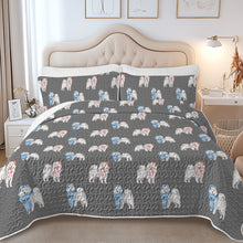 Load image into Gallery viewer, Watercolor Merriment Samoyed Christmas Quilted Bedding Set-Bedding-Bedding,Blankets,Christmas,Home Decor-9
