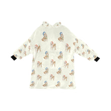 Load image into Gallery viewer, Watercolor Merriment Shiba Inus Christmas Blanket Hoodie-Blanket-Apparel, Blanket Hoodie, Blankets, Dog Mom Gifts, Shiba Inu-Ivory White-ONE SIZE-13
