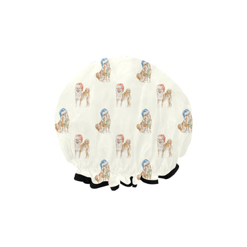 Watercolor Merriment Shiba Inus Christmas Elastic Reusable Shower Caps-Accessories-Accessories, Christmas, Dog Mom Gifts, Shiba Inu-2