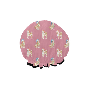 Watercolor Merriment Shiba Inus Christmas Elastic Reusable Shower Caps-Accessories-Accessories, Christmas, Dog Mom Gifts, Shiba Inu-6