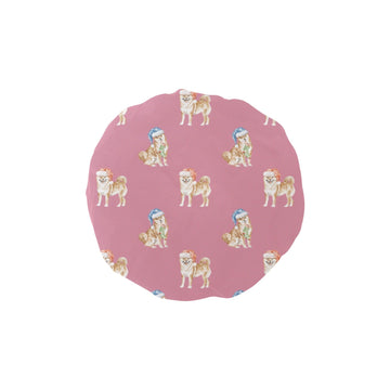 Watercolor Merriment Shiba Inus Christmas Elastic Reusable Shower Caps-Accessories-Accessories, Christmas, Dog Mom Gifts, Shiba Inu-PaleVioletRed-ONE SIZE-5