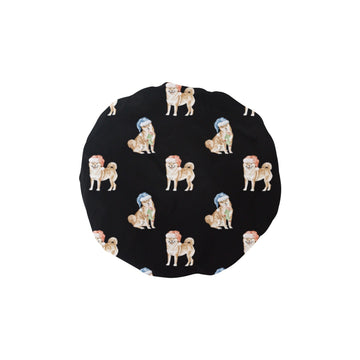 Watercolor Merriment Shiba Inus Christmas Elastic Reusable Shower Caps-Accessories-Accessories, Christmas, Dog Mom Gifts, Shiba Inu-Black-ONE SIZE-18