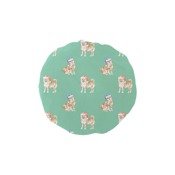 Watercolor Merriment Shiba Inus Christmas Elastic Reusable Shower Caps-Accessories-Accessories, Christmas, Dog Mom Gifts, Shiba Inu-MediumAquaMarine-ONE SIZE-13