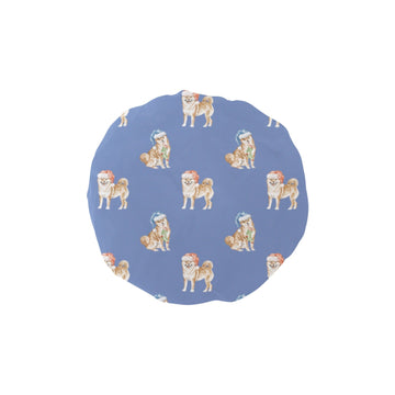 Watercolor Merriment Shiba Inus Christmas Elastic Reusable Shower Caps-Accessories-Accessories, Christmas, Dog Mom Gifts, Shiba Inu-CornflowerBlue-ONE SIZE-9