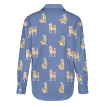 Load image into Gallery viewer, Watercolor Merriment Shiba Inus Christmas Women&#39;s Shirt-Apparel-Apparel, Dog Mom Gifts, Shiba Inu, Shirt, Whippet-23