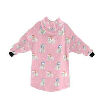 Watercolor Merriment Westies Christmas Blanket Hoodie-Blanket-Apparel, Blanket Hoodie, Blankets, Dog Mom Gifts, West Highland Terrier-17