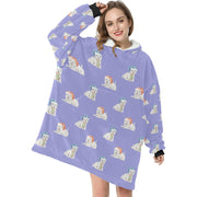Watercolor Merriment Westies Christmas Blanket Hoodie-Blanket-Apparel, Blanket Hoodie, Blankets, Dog Mom Gifts, West Highland Terrier-6