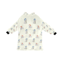 Load image into Gallery viewer, Watercolor Merriment Westies Christmas Blanket Hoodie-Blanket-Apparel, Blanket Hoodie, Blankets, Dog Mom Gifts, West Highland Terrier-Ivory White-ONE SIZE-13