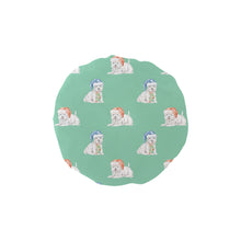 Load image into Gallery viewer, Watercolor Merriment Westies Christmas Elastic Reusable Shower Caps-Accessories-Accessories, Christmas, Dog Mom Gifts, West Highland Terrier-MediumAquaMarine-ONE SIZE-13