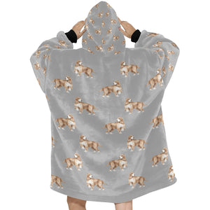 Watercolor Orange White Cocker Spaniels Blanket Hoodie-Blanket-Apparel, Blanket Hoodie, Blankets, Cocker Spaniel, Dog Mom Gifts-36