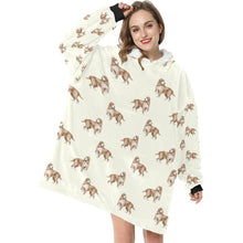 Load image into Gallery viewer, Watercolor Orange White Cocker Spaniels Blanket Hoodie-Blanket-Apparel, Blanket Hoodie, Blankets, Cocker Spaniel, Dog Mom Gifts-3