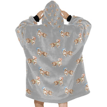 Load image into Gallery viewer, Watercolor Orange White Cocker Spaniels Christmas Blanket Hoodie-Blanket-Apparel, Blanket Hoodie, Blankets, Christmas, Cocker Spaniel, Dog Mom Gifts-32