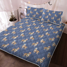 Load image into Gallery viewer, Watercolor Orange White Cocker Spaniels Christmas Quilted Bedding Set-Bedding-Bedding, Blankets, Christmas, Cocker Spaniel, Home Decor-Cornflower Blue-With Matching Pillowcases-Twin-12