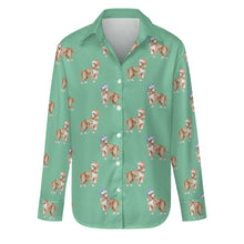 Load image into Gallery viewer, Watercolor Orange White Cocker Spaniels Christmas Women&#39;s Shirt-Apparel-Apparel, Christmas, Cocker Spaniel, Dog Mom Gifts, Shirt-Mint Green-S-29